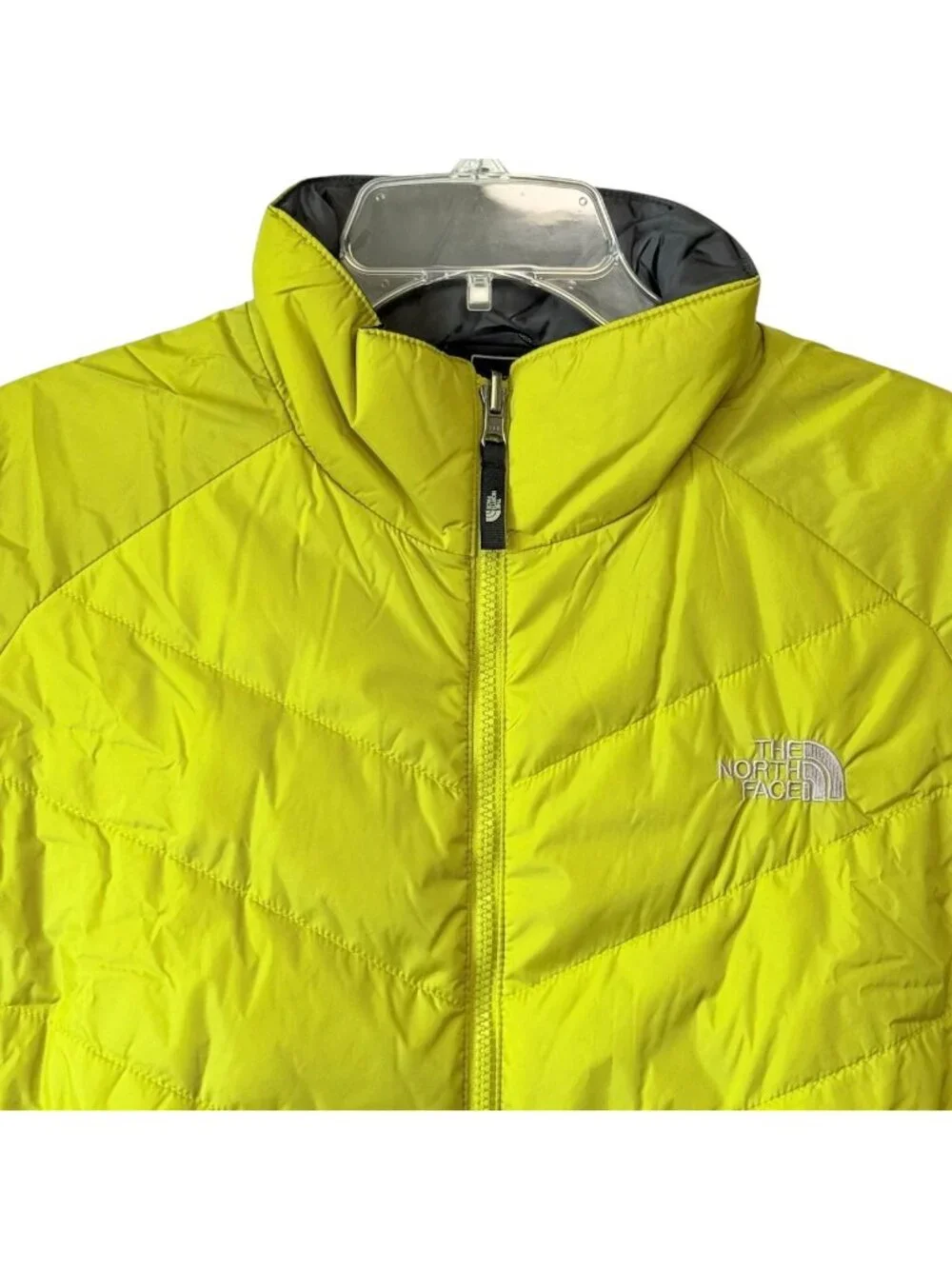 The North Face Mens XL Coat Jacket Down Puffer Yellow Blemish Free Full Zip HiLo